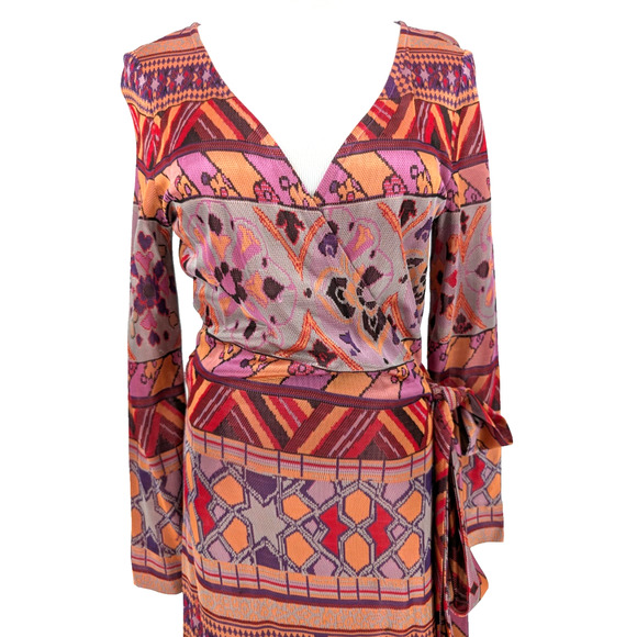 Rare VTG Y2K Diane Von Furstenberg Greo Maximalist Avant Garde Wrap Dress 10 - Picture 8 of 13